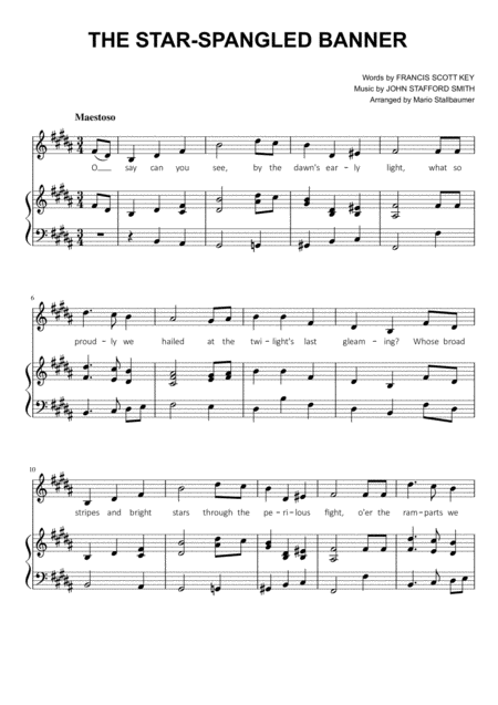 A cappella star spangled banner sheet music free