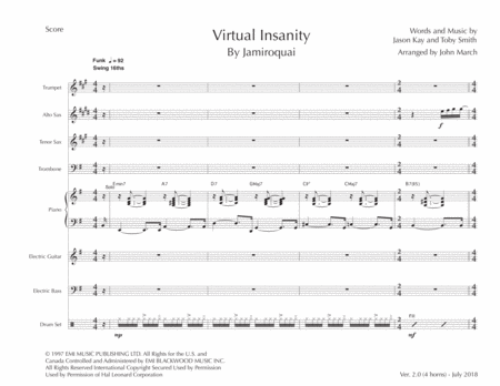 Virtual Insanity Instrumental Music Sheet Download Topmusicsheet Com