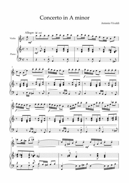 Concerto in a minor vivaldi sheet music free