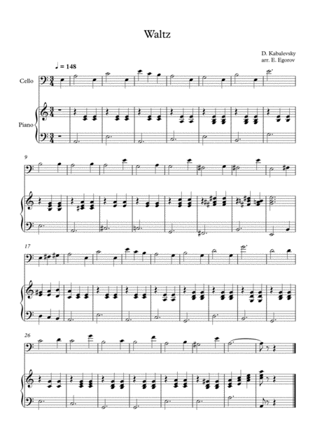kabalevsky cello concerto score pdf