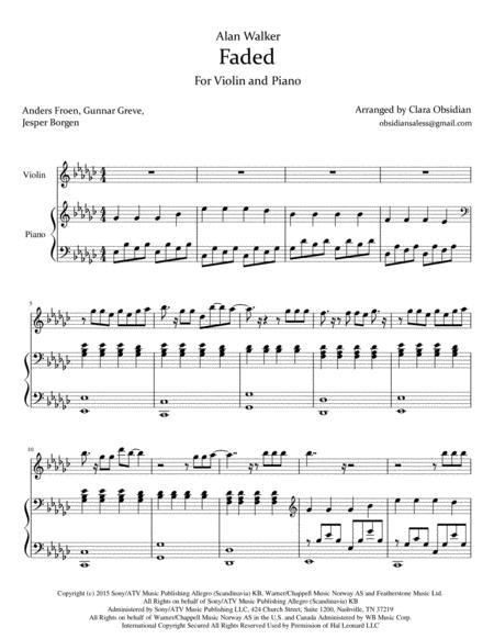 Alan Walker Faded Violin Piano Original Edm Version Music Sheet Download Topmusicsheet Com
