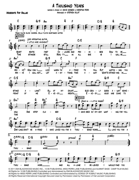 a-thousand-years-lead-sheet-melody-lyrics-chords-in-key-of-c-music
