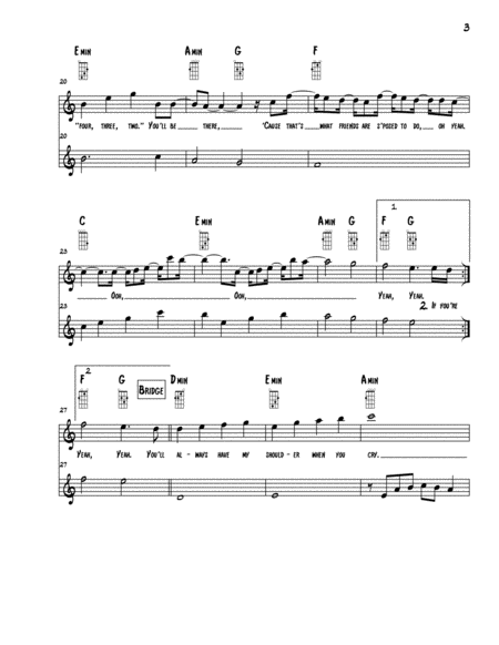 Count On Me Lead Sheet In C With Ukulele And Violin Music Sheet Download Topmusicsheet Com