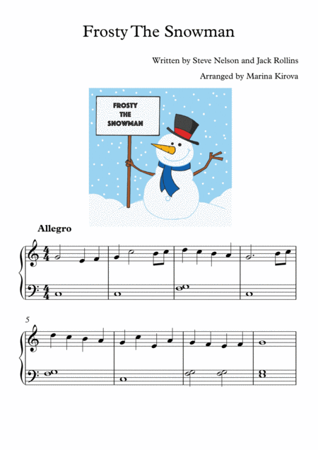 Frosty The Snowman Music Sheet Download - sheetmusicku.com