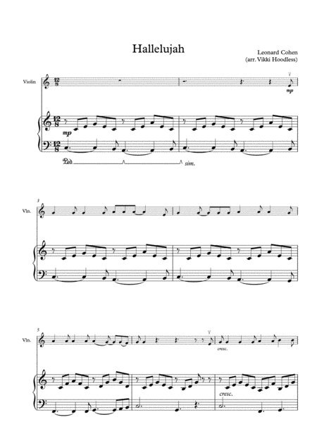 Hallelujah Violin And Piano Leonard Cohen Music Sheet Download