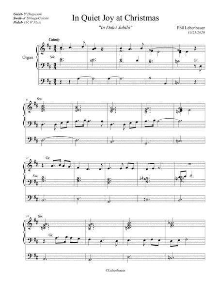 In Quiet Joy At Christmas In Dulci Jubilo Organ Work By Phil Lehenbauer ...
