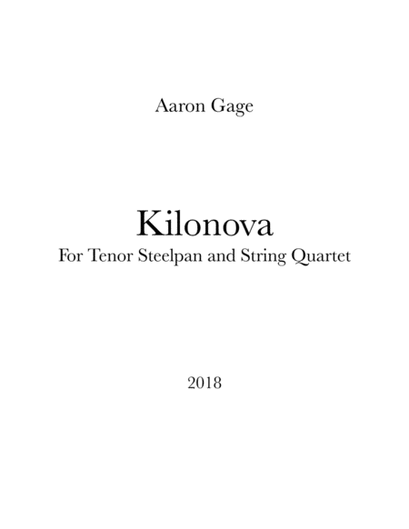Kilonova For Solo Steelpan And String Quartet