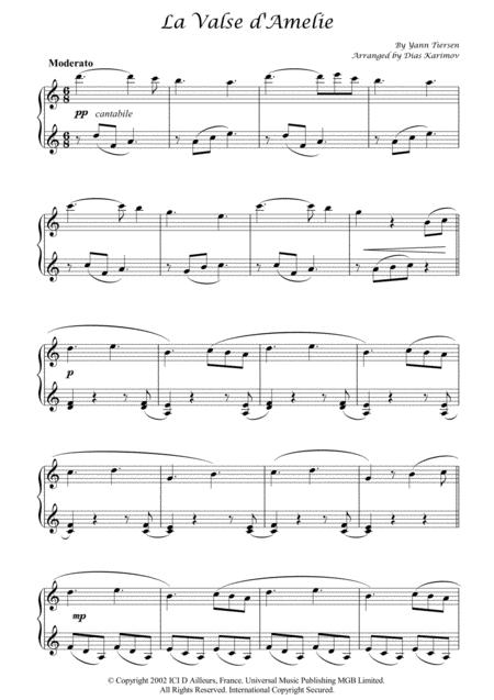 La Valse D Amelie For Piano Music Sheet Download - sheetmusicku.com
