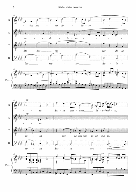 Satb Divisi Chorus and Piano For Solo Soprano Stabat Mater 