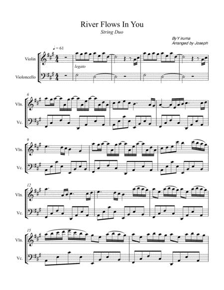 River Flows In You String Duet Violin And Cello Music Sheet Download
