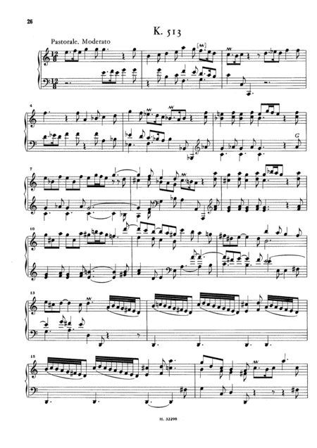 Scarlatti Sonata In C Major K513 S3 Original Version Music Sheet ...