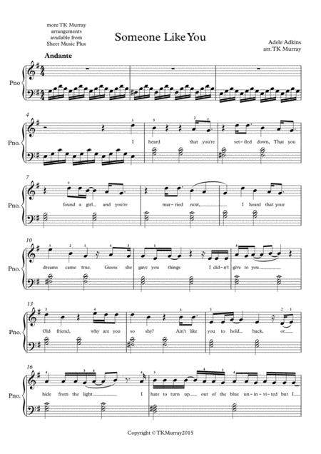 Someone Like You Adele Easy Piano Music Sheet Download Topmusicsheet Com