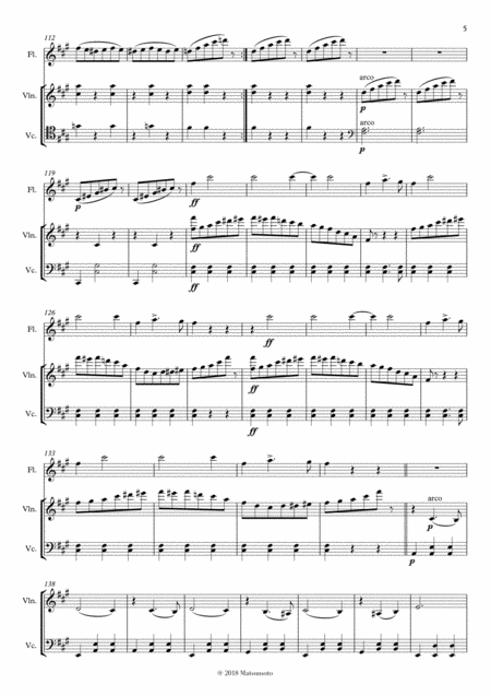 Swan Lake Waltz Arr For Flute Violin And Cello Music Sheet Download ...