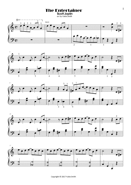 The Entertainer Piano Solo Abridged Version Music Sheet Download