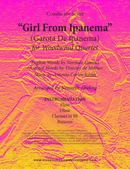 The Girl From Ipanema Garota De Ipanema From Woodwind Quartet Music ...