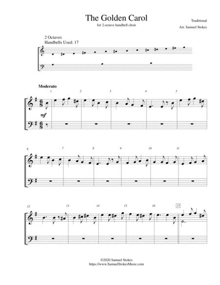 The Golden Carol For 2 Octave Handbell Choir Music Sheet Download ...