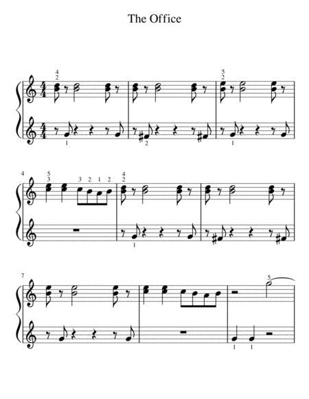The Office Theme Song For Beginner Piano Music Sheet Download ...