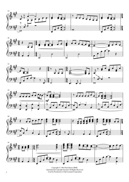 The Sound Of Silence Disturbed Version Piano Solo Music Sheet Download