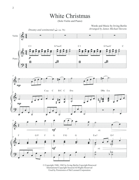 White Christmas Solo Violin Piano Music Sheet Download - TopMusicSheet.com
